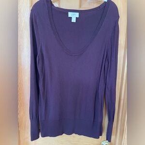 LOFT Deep Purple Knit Top